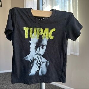 Black Tupac Kids Short Sleeve Tee Unisex